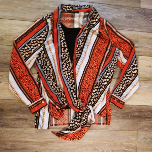 Andrew Marc Tops - Marc New York leopard multi design fancy blouse